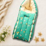 Aqua floral baby carry nest for newborn soft and travel friendly