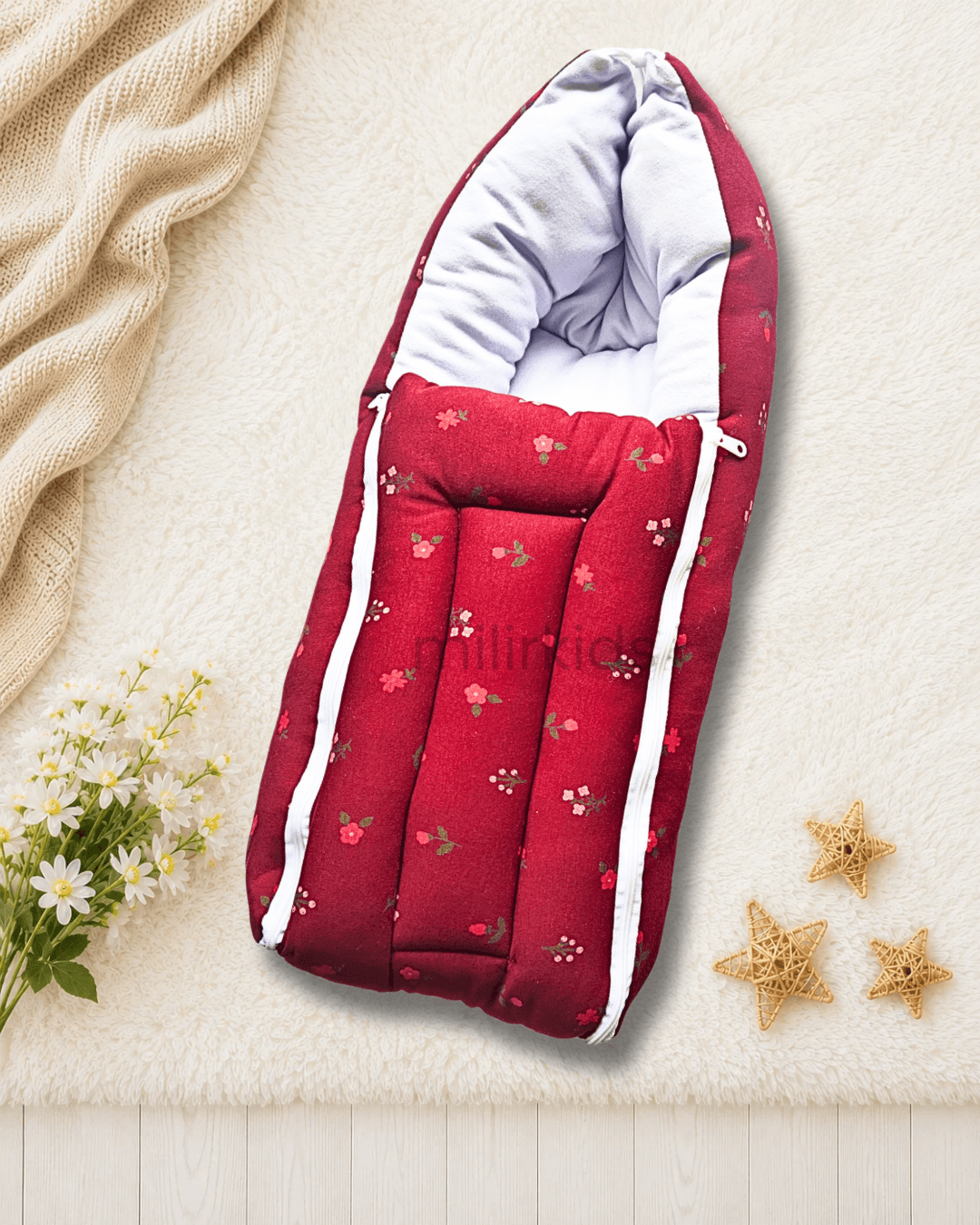 Crimson bloom baby carry nest for newborn soft and travel friendly