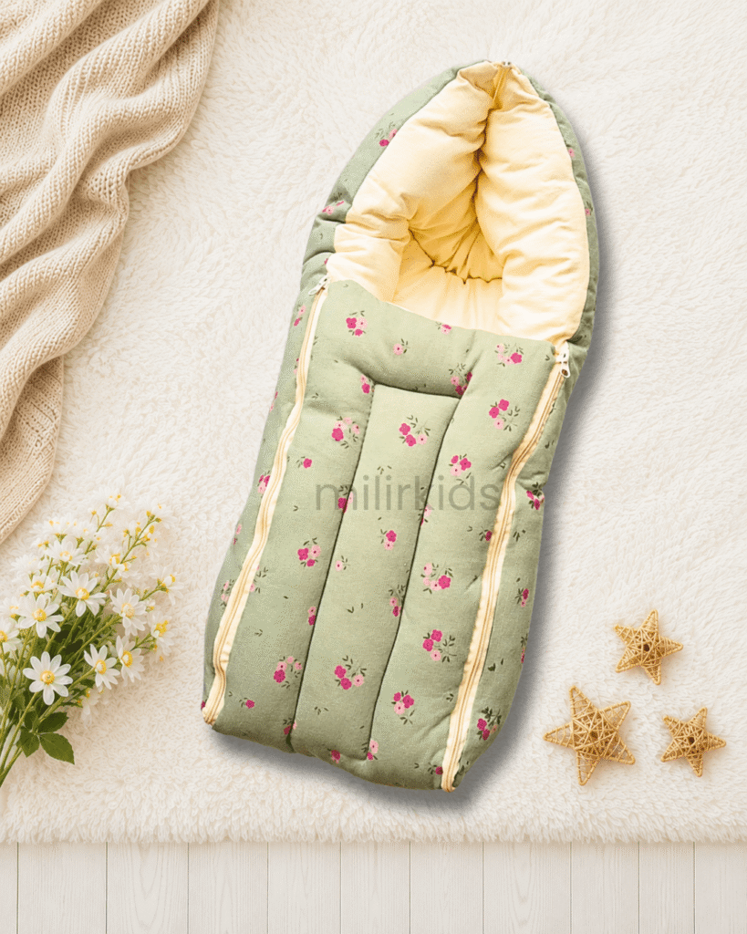 Mint blossoms baby carry nest for newborn soft and travel friendly