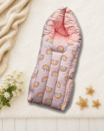 Rainbow dreams baby carry nest for newborn soft and travel friendly