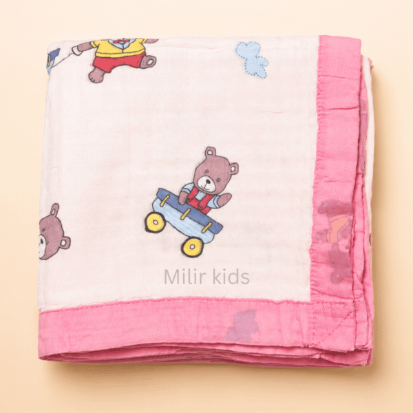 Baby Muslin Blanket – Playtime Teddy
