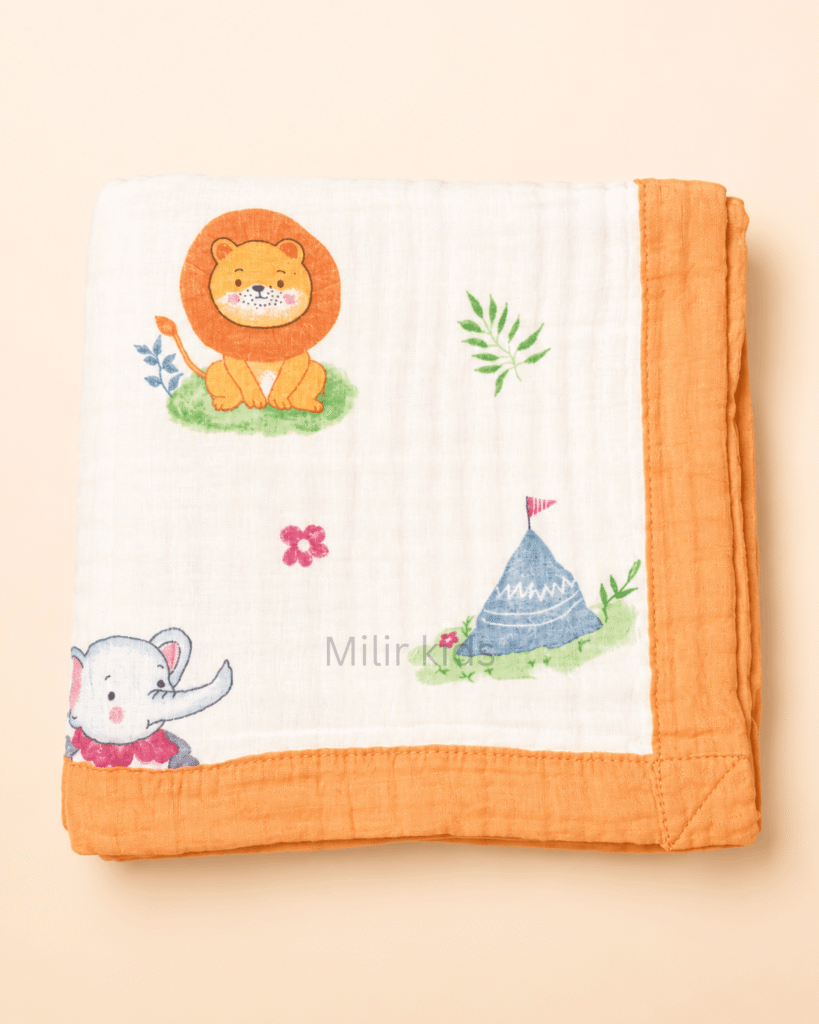 Baby Muslin Blanket – Safari Friends