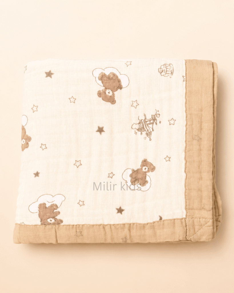 Baby Muslin Blanket – Sleepy Teddy