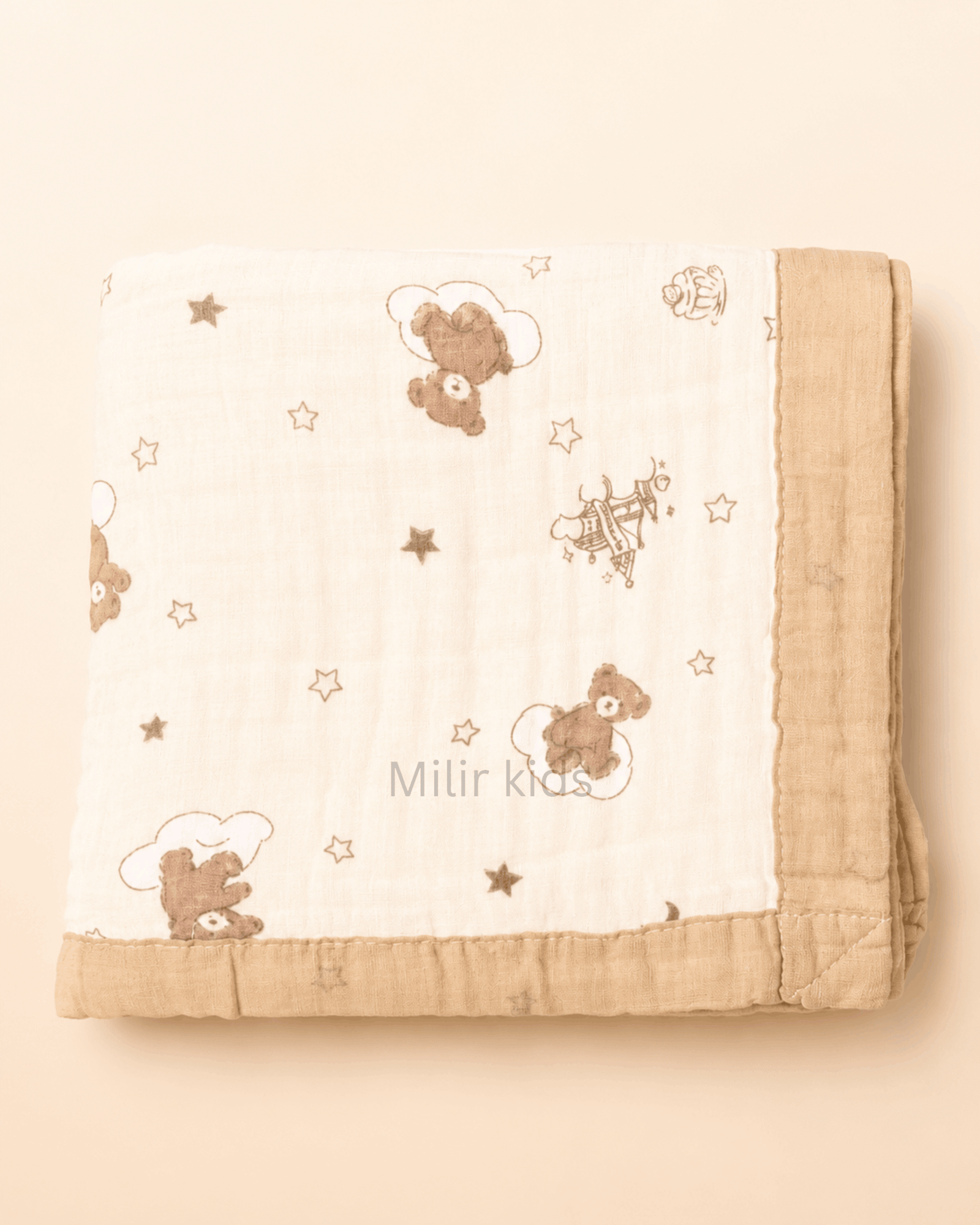 Baby Muslin Blanket – Sleepy Teddy Baby Muslin Blanket – Sleepy Teddy