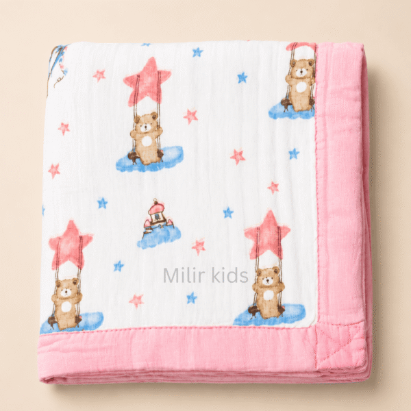 Baby Muslin Blanket – Starry Teddy