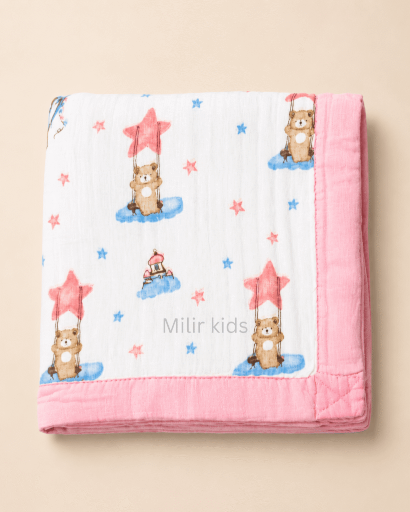 Baby Muslin Blanket – Starry Teddy