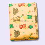 Orange colour Cotton cradle cloth 3.5m stitched with animals print