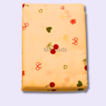 Orange colour Cotton cradle cloth 3.5m stitched with cherry print