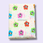 White Cotton cradle cloth 3.5m stitched with cute puppy print