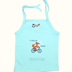 Sky Blue Cotton Knot Jabla with Fox Bicycle Print for Newborn Baby