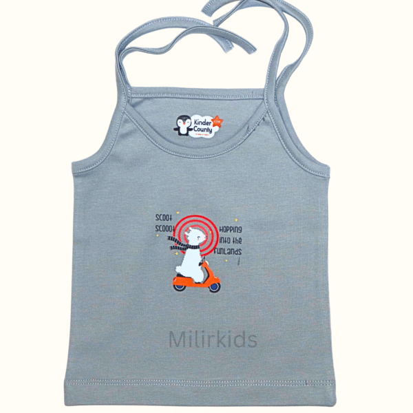 Grey Cotton Knot Jabla with Lamb Scooter Print for Infant