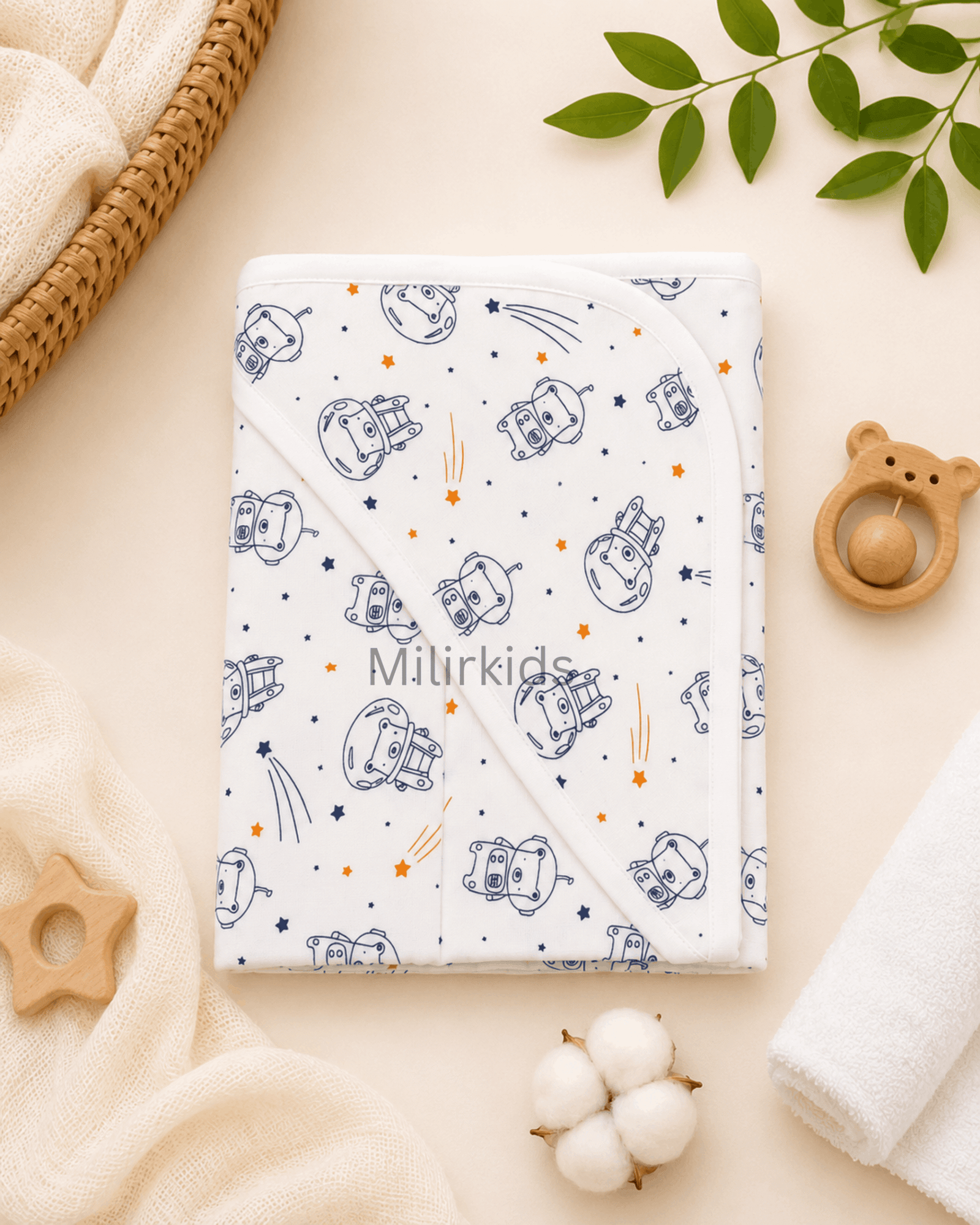 Muslin Hooded Towel - Astrobear