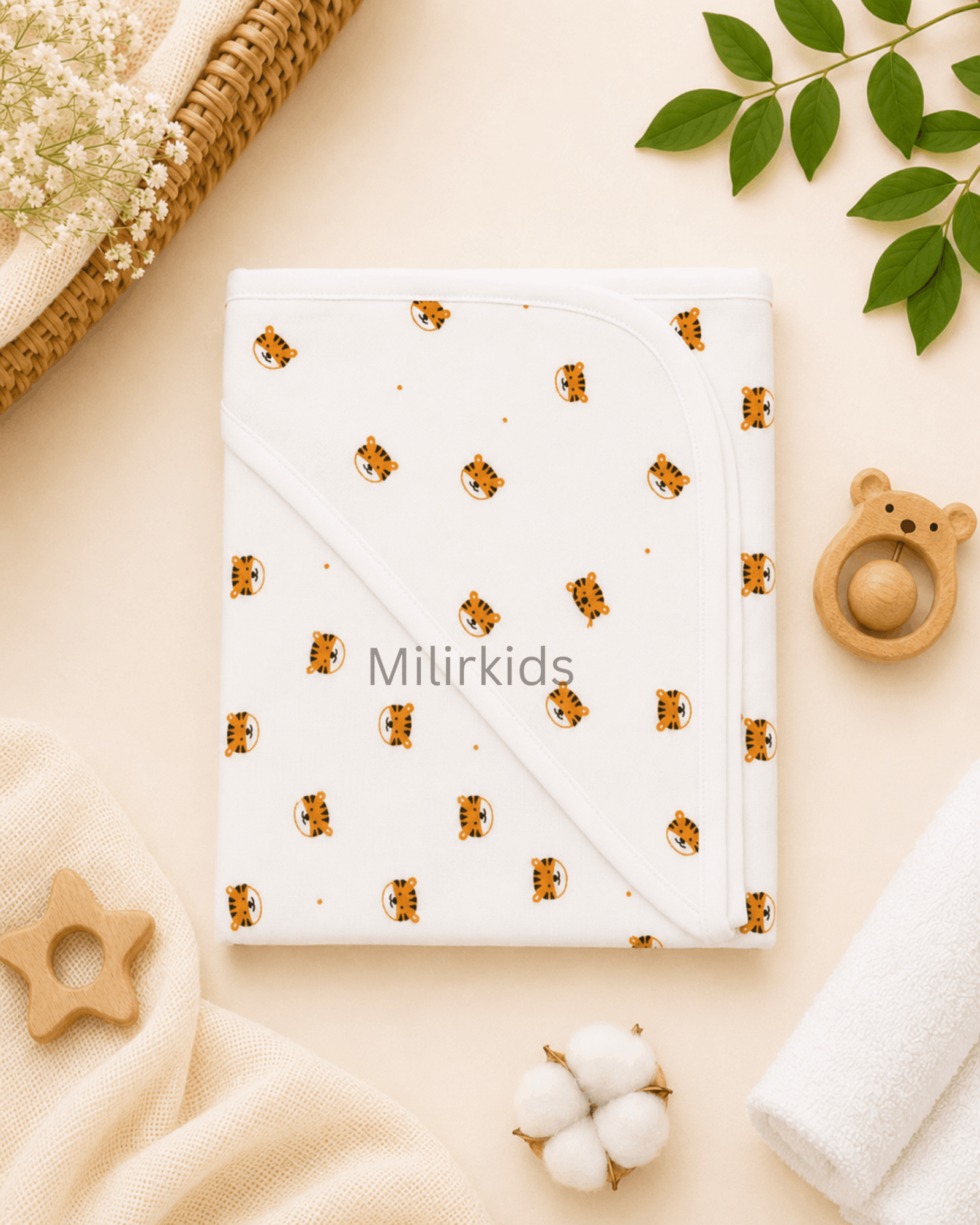 Muslin Hooded Towel - Little Tiger