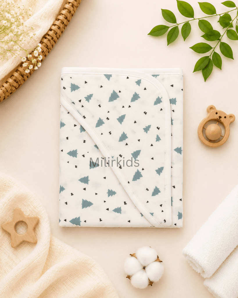 Muslin Hooded Towel - Trees