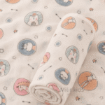 Muslin Swaddle Blanket – 130 × 110 cm – Cute Animal Portraits