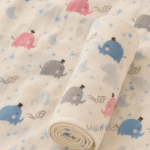 Muslin Swaddle Blanket – 130 × 110 cm – Dreamy Elephant