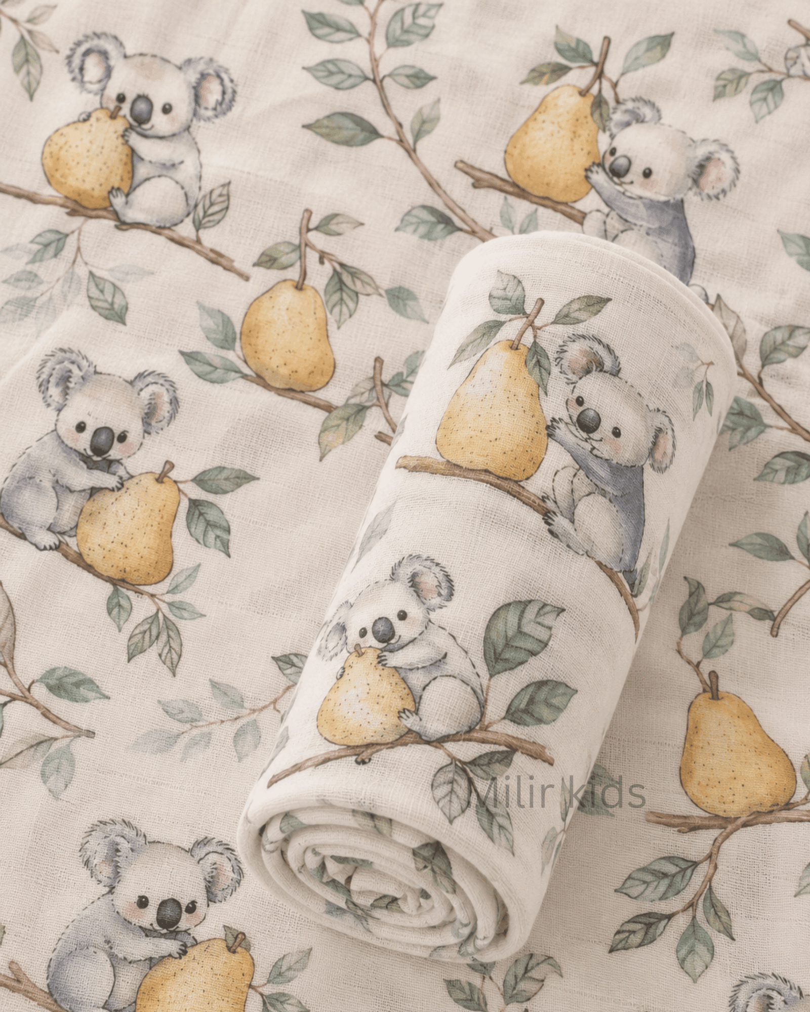 Muslin Swaddle Blanket – 130 × 110 cm – Koala & Pear Muslin Swaddle Blanket – 130 × 110 cm – Koala & Pear