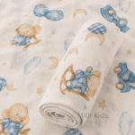 Muslin Swaddle Blanket – 130 × 110 cm – Rocking Horse