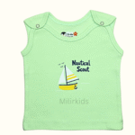 sleeveless shoulder button jabla -green