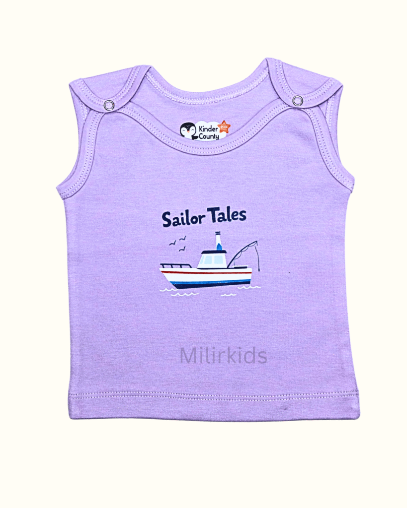 sleeveless shoulder button jabla -lavender