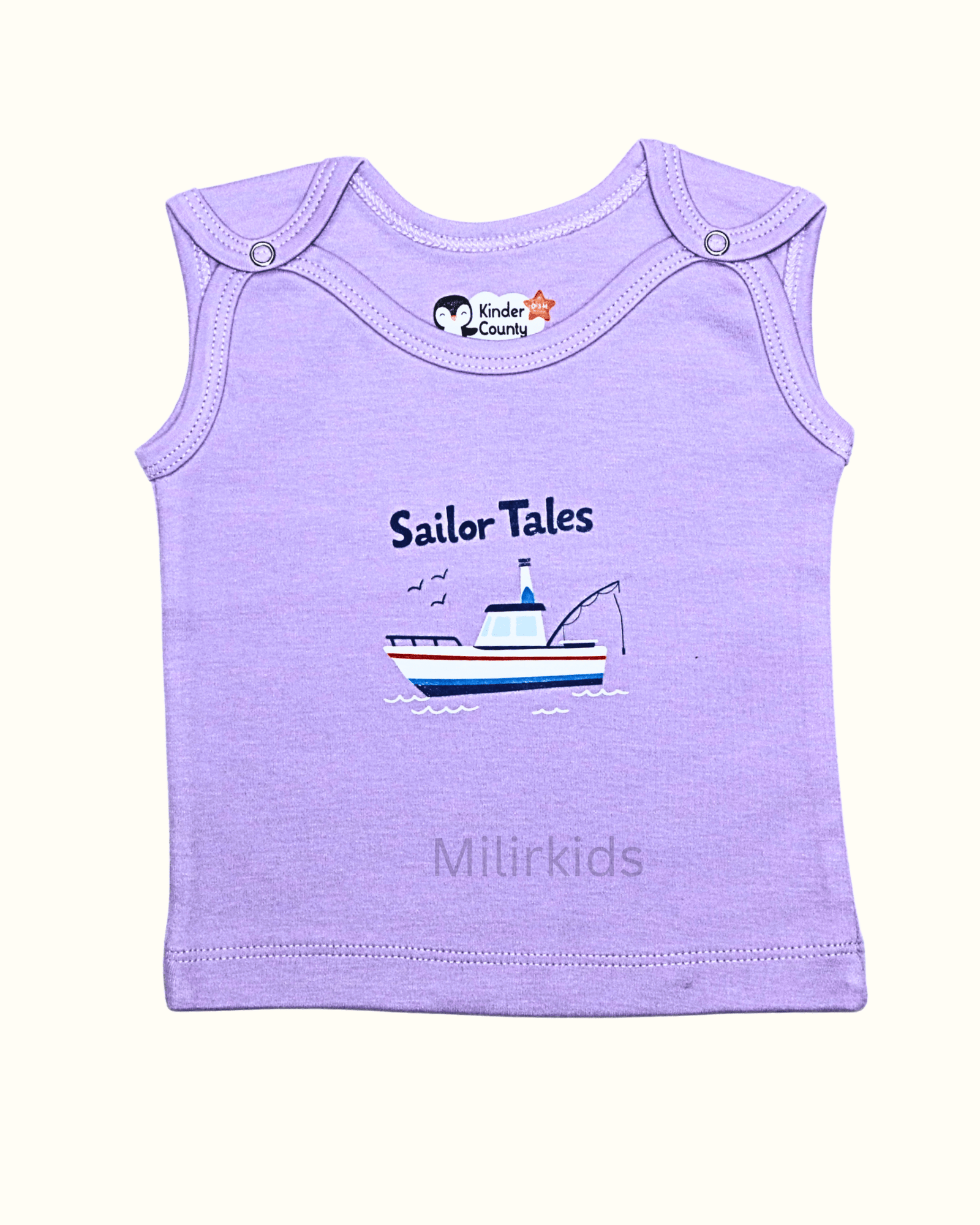 Shoulder button jabla - Lavender sleeveless shoulder button jabla -lavender