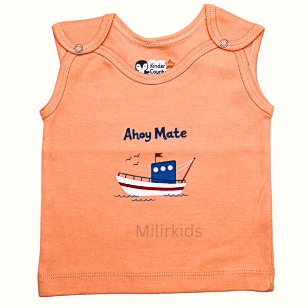 sleeveless shoulder button jabla -orange