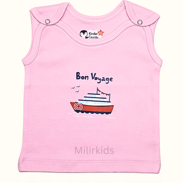 sleeveless shoulder button jabla -pink