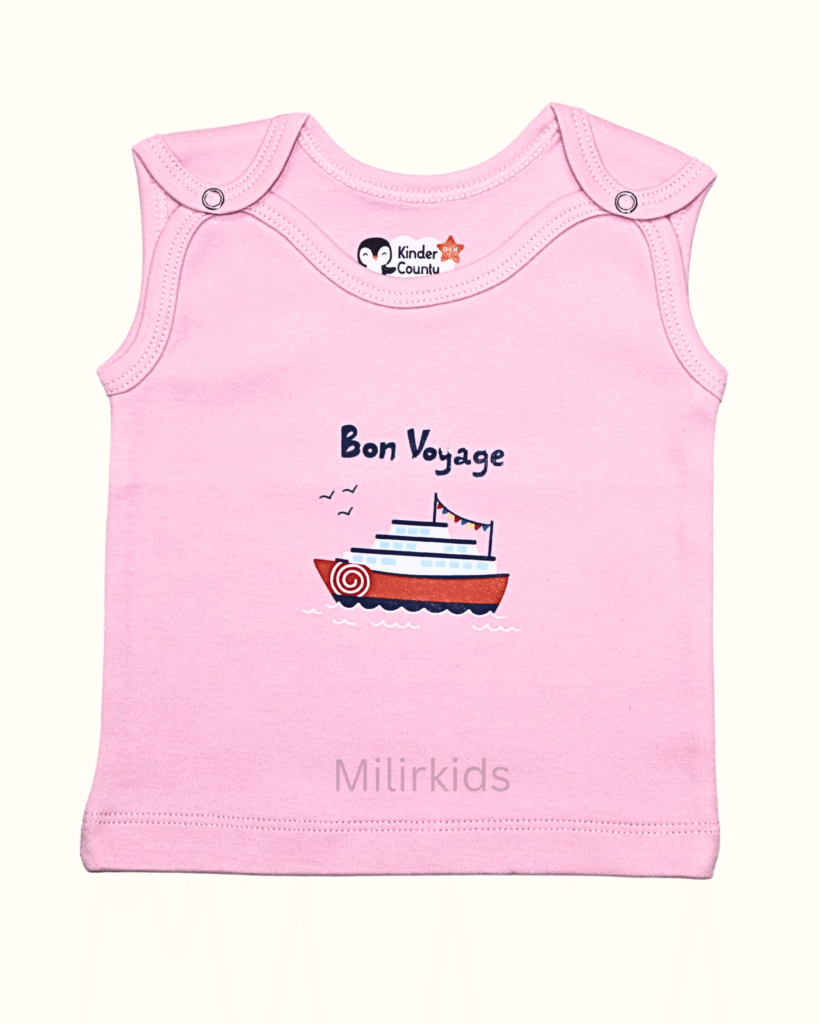 sleeveless shoulder button jabla -pink