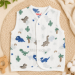 Baby Muslin Jabla Dino Adventure Print 100% Cotton Newborn Vest