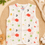 Baby Muslin Jabla Dreamy Clouds Print 100% Cotton Newborn Vest