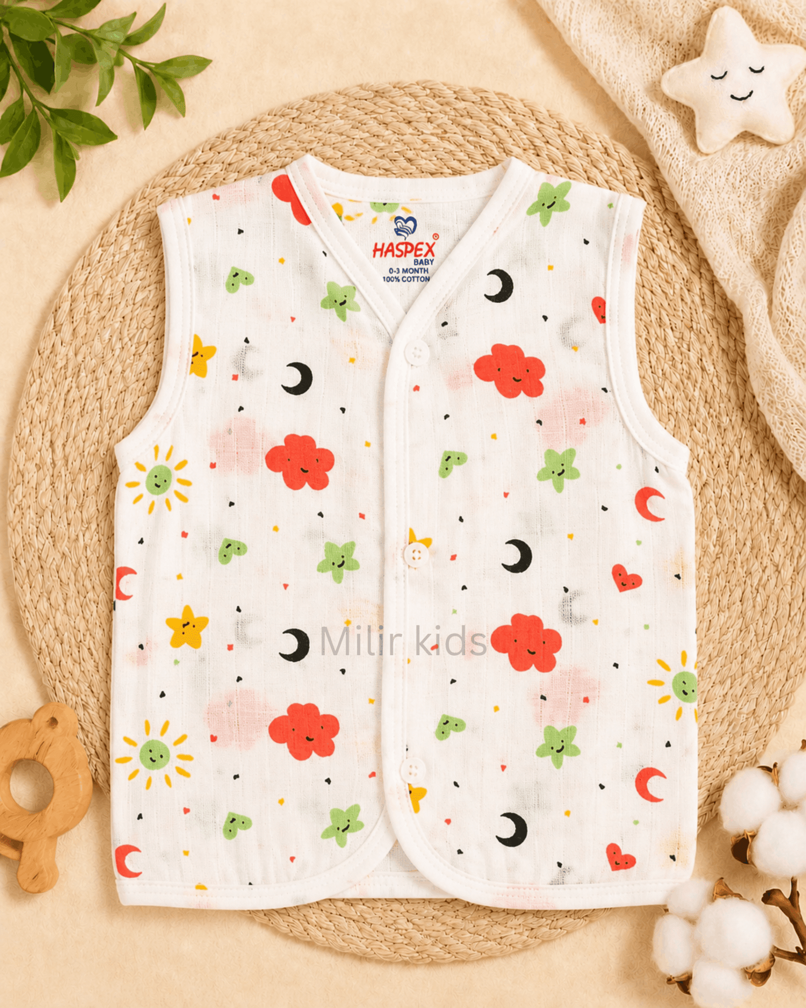 baby-muslin-jabla-dreamy-clouds Baby Muslin Jabla Dreamy Clouds Print 100% Cotton Newborn Vest