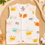Baby Muslin Jabla Happy Sea Friends Print 100% Cotton Newborn Vest