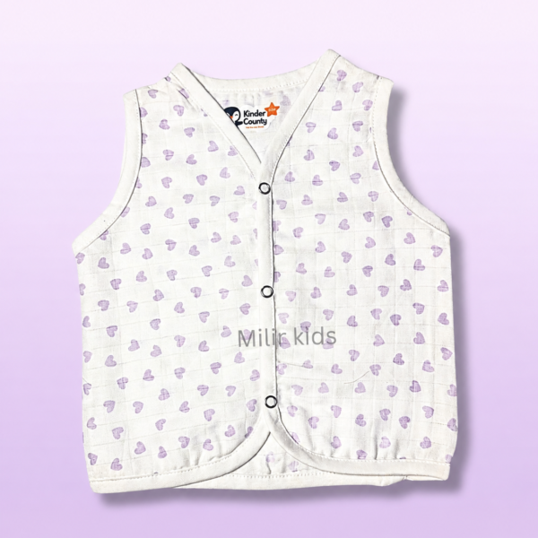 100% Cotton Muslin Baby Jabla Lavender Hearts Print for Infants