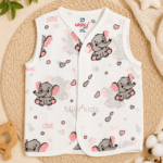 Baby Muslin Jabla Little Elephant Print 100% Cotton Newborn Vest