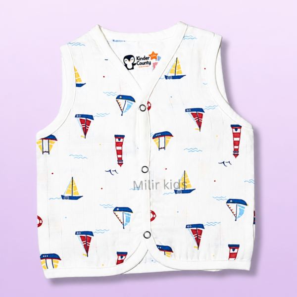 100% Cotton Muslin Baby Jabla Little Sailor Print for Infants