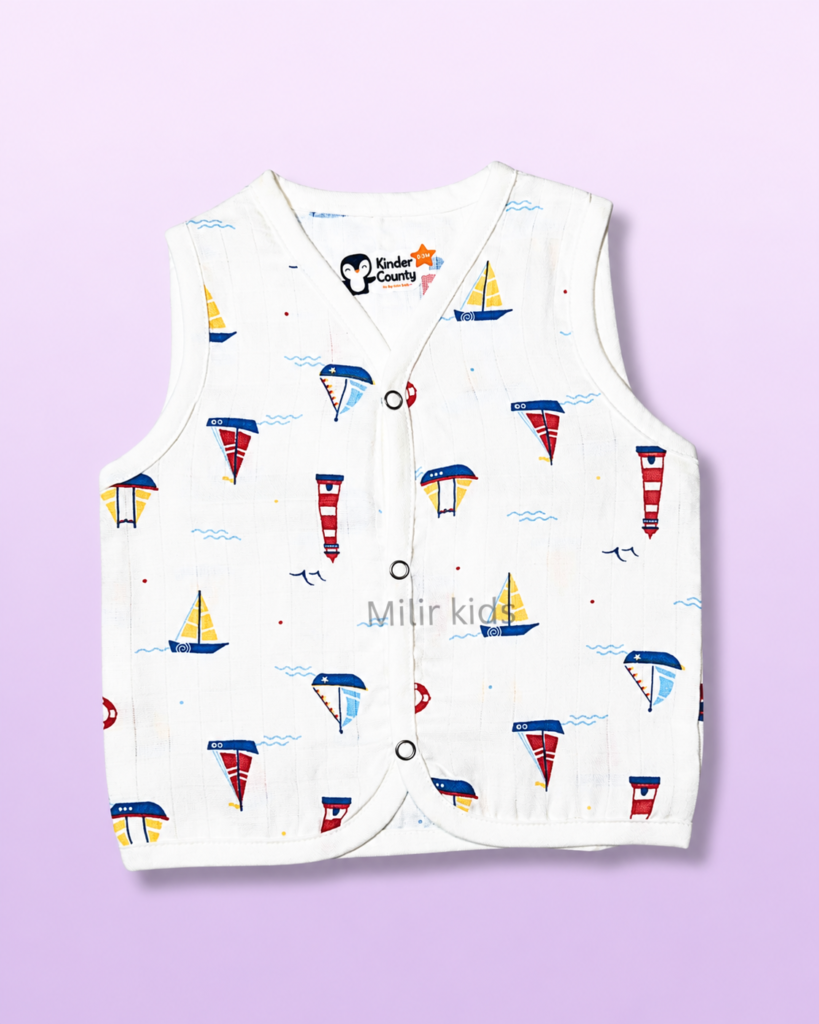 100% Cotton Muslin Baby Jabla Little Sailor Print for Infants