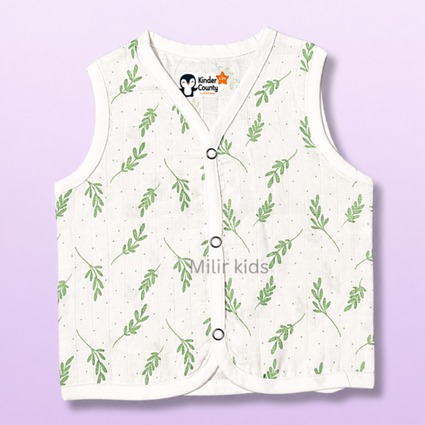 100% Cotton Muslin Baby Jabla Olive Leaves Print for Babies