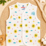 Baby Muslin Jabla Sunny Smiles Print 100% Cotton Newborn Vest