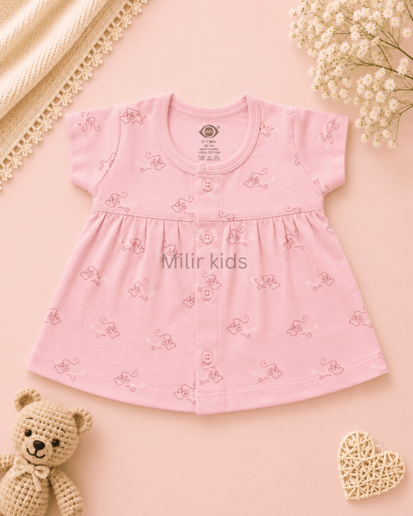 cotton baby dress for newborn girls | Soft breathable infant dress | Milir Kids