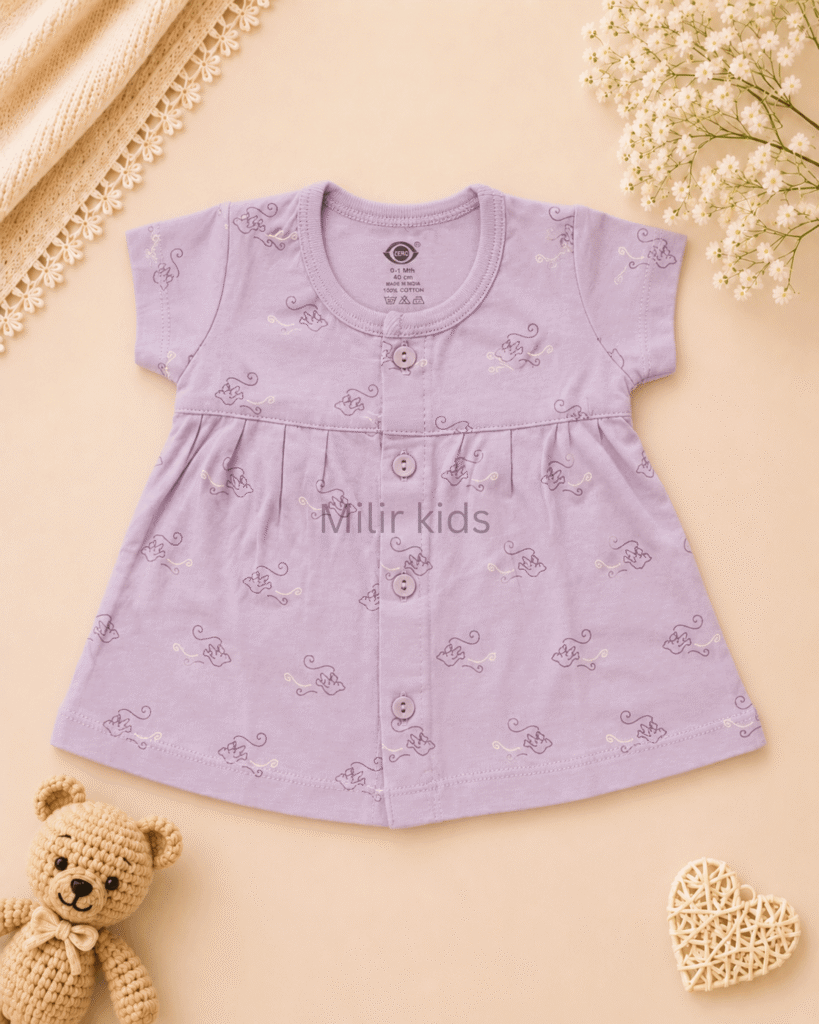 cotton baby dress for newborn girls | Soft breathable infant dress | Milir Kids