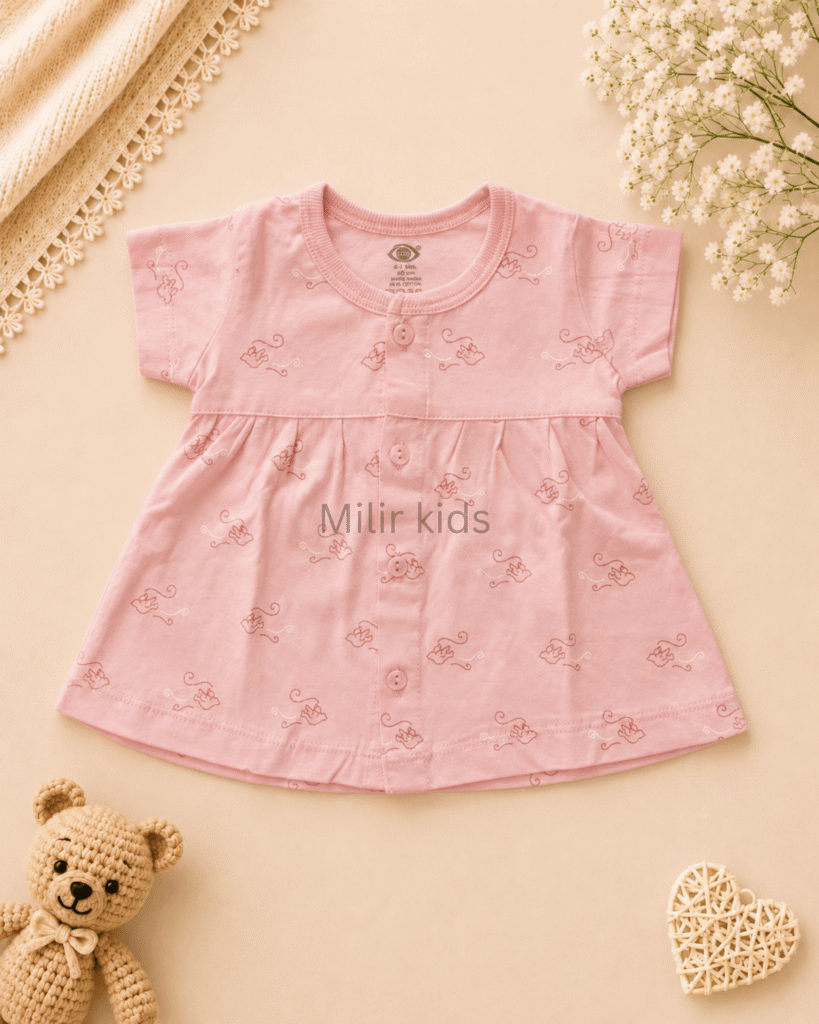 cotton baby dress for newborn girls | Soft breathable infant dress | Milir Kids