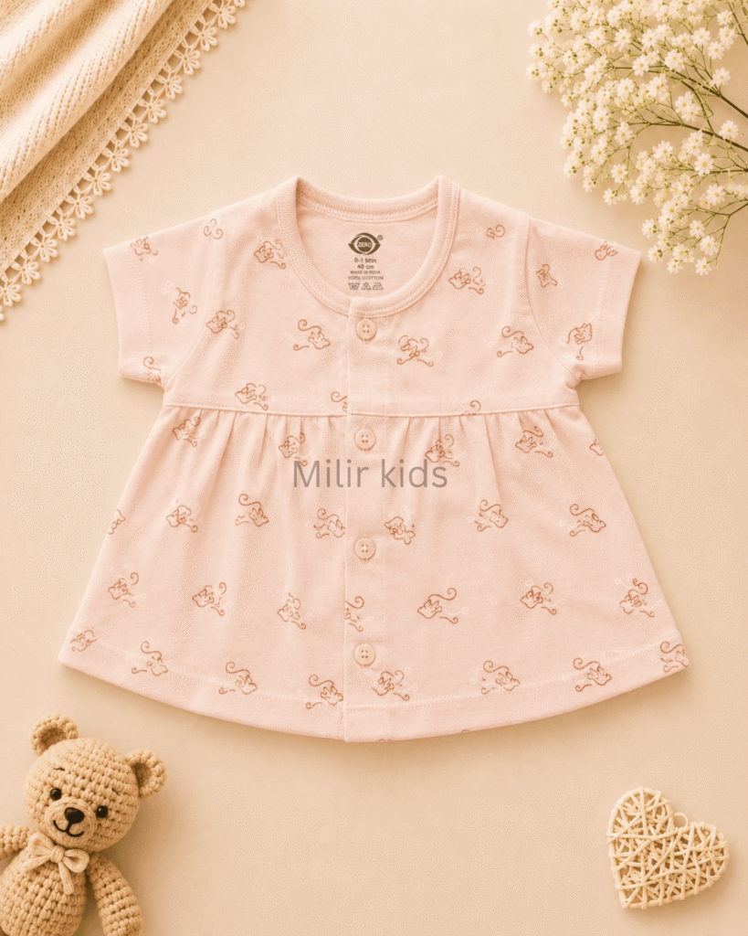 cotton baby dress for newborn girls | Soft breathable infant dress | Milir Kids