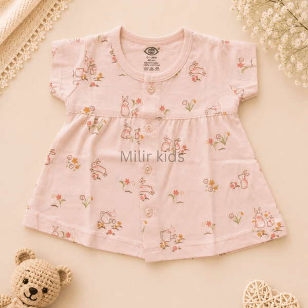 cotton baby dress for newborn girls | Soft breathable infant dress | Milir Kids