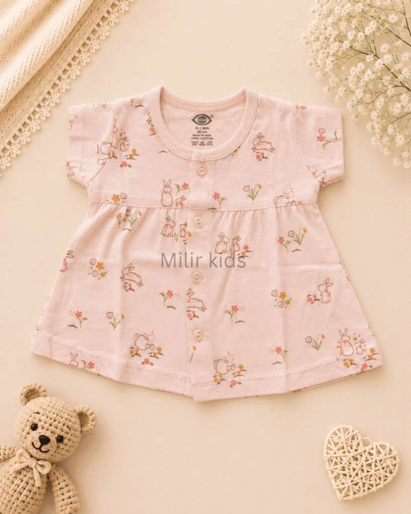 cotton baby dress for newborn girls | Soft breathable infant dress | Milir Kids