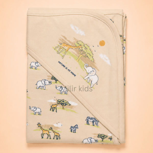 Biege safari hooded towel