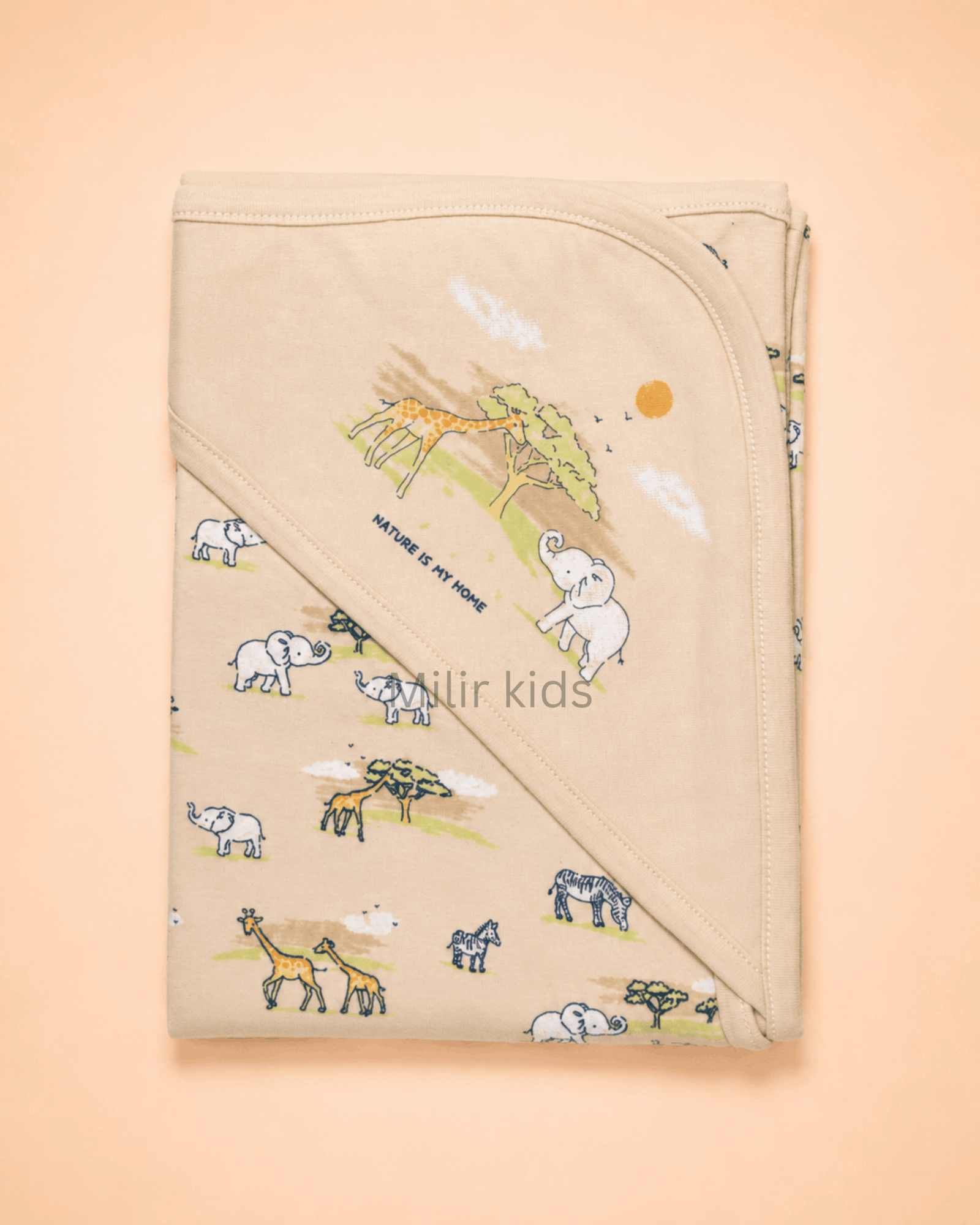 Biege safari hooded towel