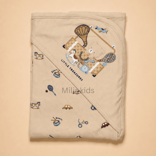 Biege Little Treasures hooded towel