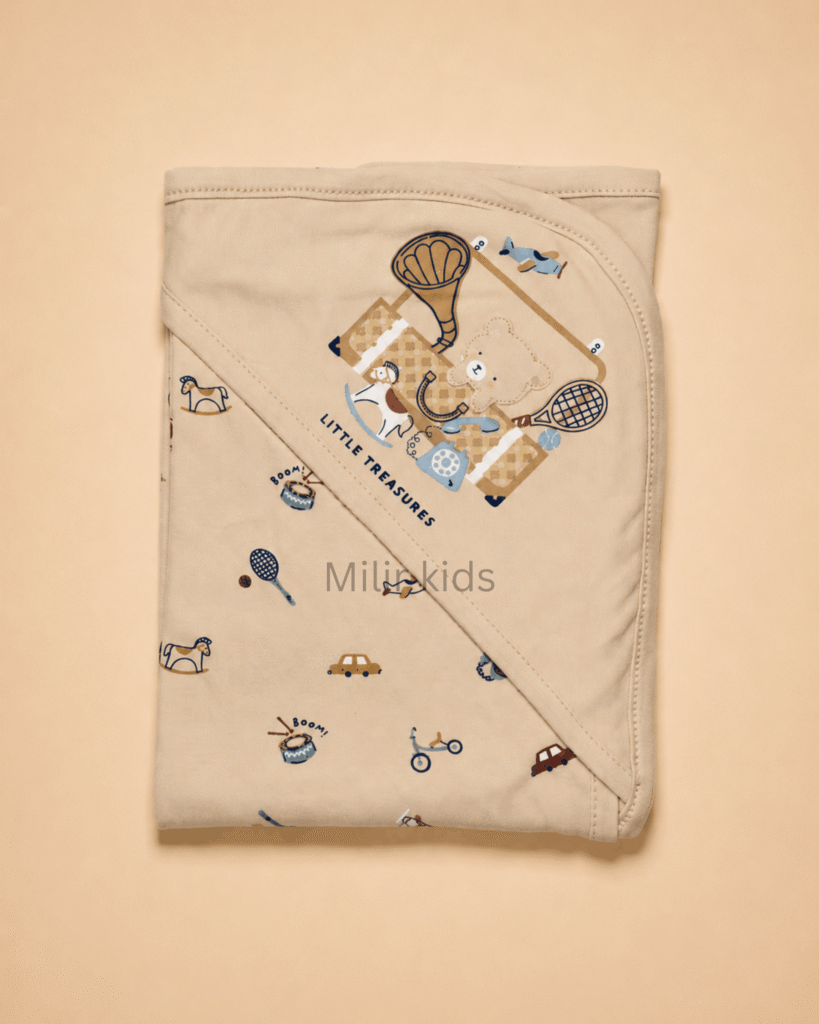 Biege Little Treasures hooded towel