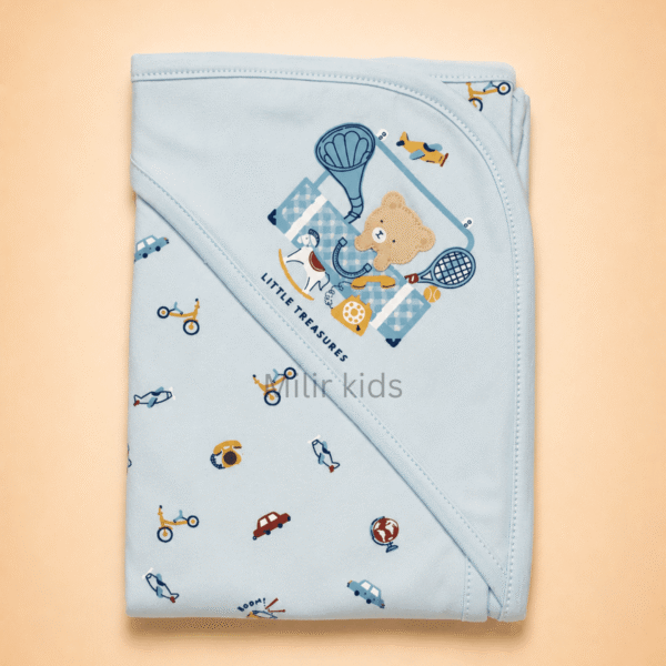 Blue Little Treasures hooded towel