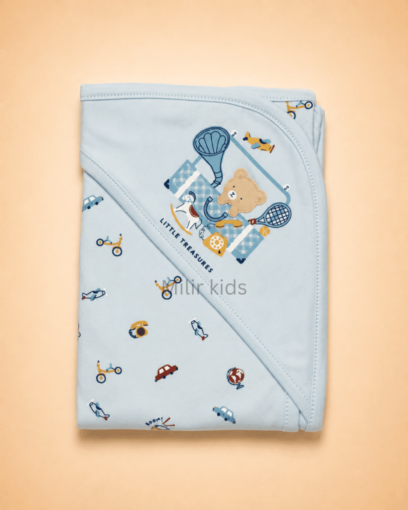 Blue Little Treasures hooded towel